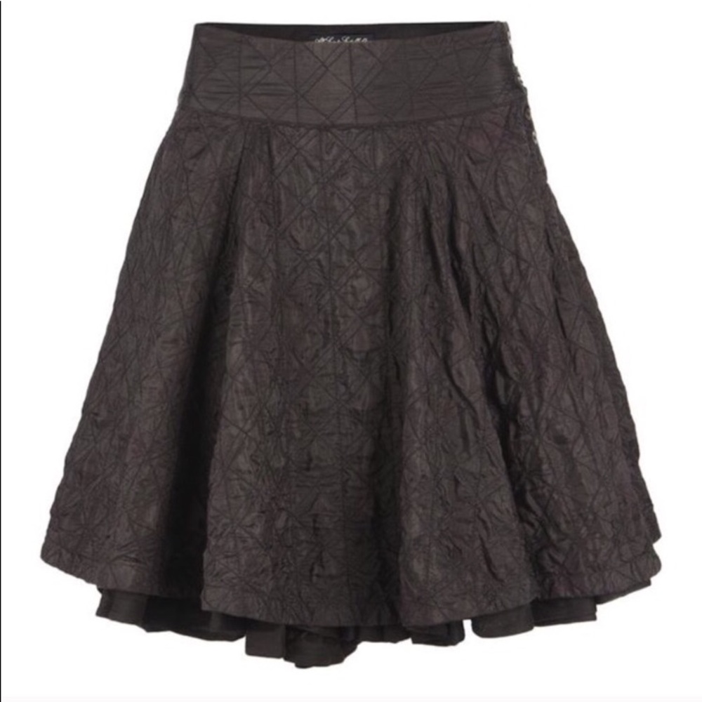All Saints Black Quilted Flag Skirt